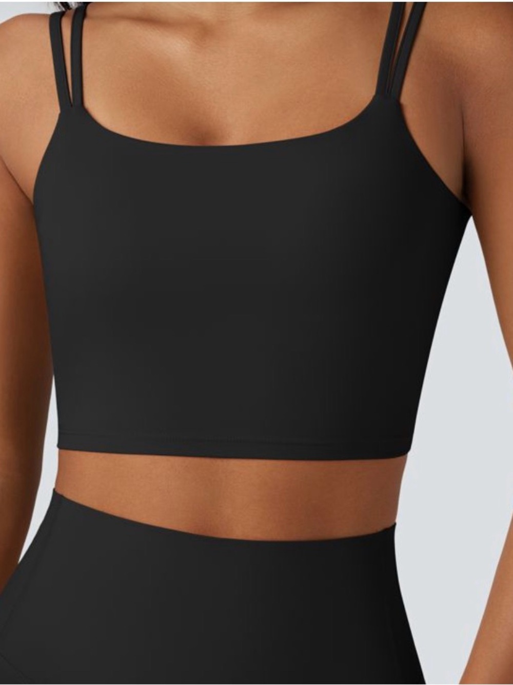 Women's Black Seamless Crop sport Top